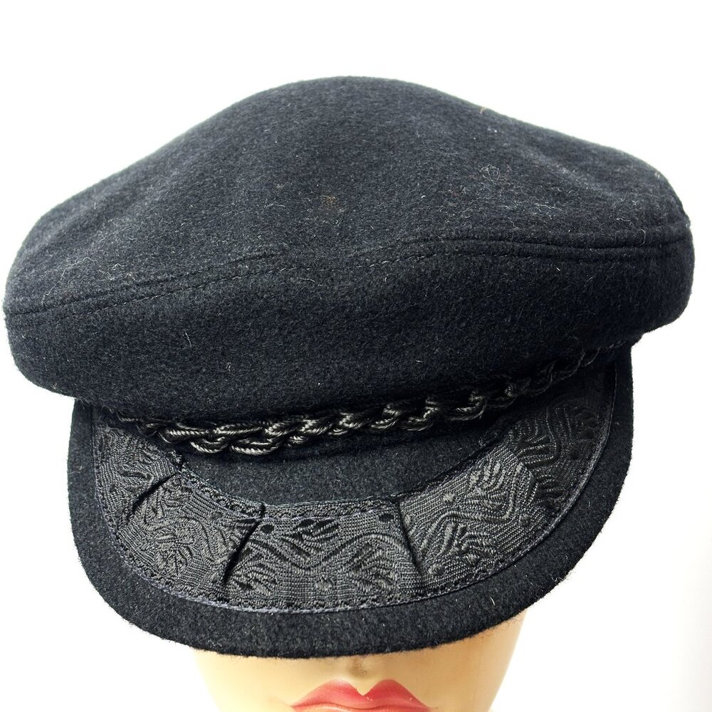 Traditional Greek Wool Blend Fisherman’s Cap Vtg
